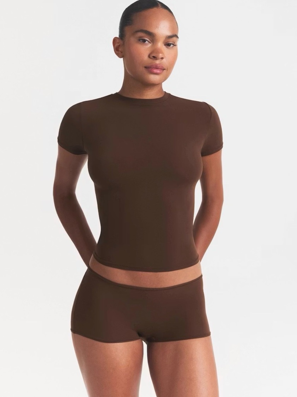 SKIMS Fits Everybody T-Shirt -  Cocoa Brown - size Small